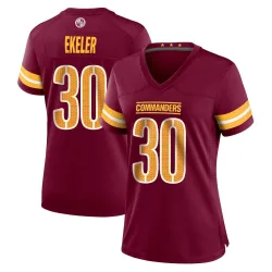 Women's Austin Ekeler Washington Commanders No.30 Game Burgundy Jersey
