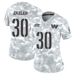 Women's Austin Ekeler Washington Commanders No.30 Limited 2024 Salute to Service Jersey - Arctic Camo