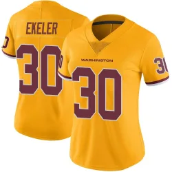 Women's Austin Ekeler Washington Commanders No.30 Limited Color Rush Jersey - Gold
