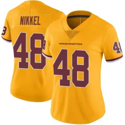 Women's Ben Nikkel Washington Commanders No.48 Limited Color Rush Jersey - Gold