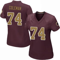 Women's Brandon Coleman Washington Commanders No.74 Game Burgundy Alternate Jersey