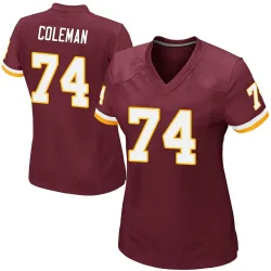 Women's Brandon Coleman Washington Commanders No.74 Game Burgundy Team Color Jersey