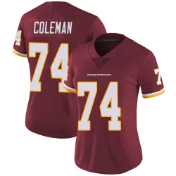 Women's Brandon Coleman Washington Commanders No.74 Limited Burgundy Team Color Vapor Untouchable Jersey