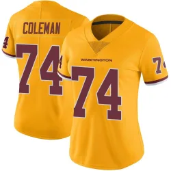 Women's Brandon Coleman Washington Commanders No.74 Limited Color Rush Jersey - Gold