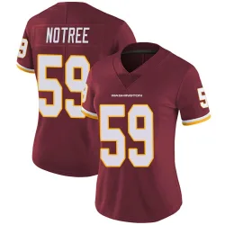 Women's Bryce Notree Washington Commanders No.59 Limited Burgundy Team Color Vapor Untouchable Jersey
