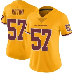 Women's Bunmi Rotimi Washington Commanders No.57 Limited Color Rush Jersey - Gold