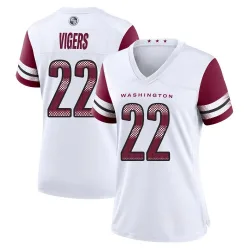 Women's Car'lin Vigers Washington Commanders No.22 Game Jersey - White