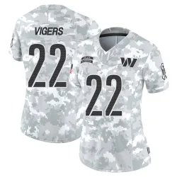 Women's Car'lin Vigers Washington Commanders No.22 Limited 2024 Salute to Service Jersey - Arctic Camo