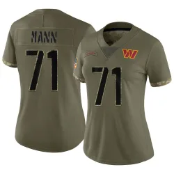Women's Charles Mann Washington Commanders No.71 Limited 2022 Salute To Service Jersey - Olive