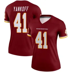 Women's Colson Yankoff Washington Commanders No.41 Legend Burgundy Jersey
