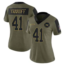 Women's Colson Yankoff Washington Commanders No.41 Limited 2021 Salute To Service Jersey - Olive