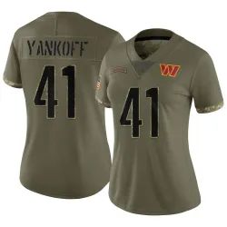 Women's Colson Yankoff Washington Commanders No.41 Limited 2022 Salute To Service Jersey - Olive