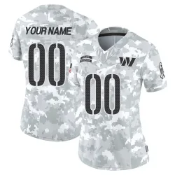 Women's Custom Washington Commanders No.00 Limited 2024 Salute to Service Jersey - Arctic Camo