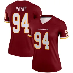 Women's Daron Payne Washington Commanders No.94 Legend Burgundy Jersey