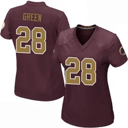 Women's Darrell Green Washington Commanders No.28 Game Burgundy Alternate Jersey