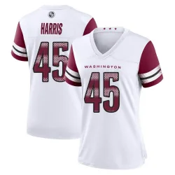 Women's De'Jon Harris Washington Commanders No.45 Game Jersey - White