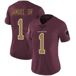 Women's Deebo Samuel Sr. Washington Commanders No.1 Limited Burgundy Alternate Vapor Untouchable Jersey
