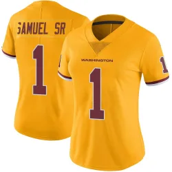 Women's Deebo Samuel Sr. Washington Commanders No.1 Limited Color Rush Jersey - Gold