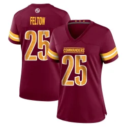 Women's Demetric Felton Washington Commanders No.25 Game Burgundy Jersey