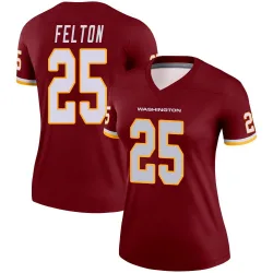 Women's Demetric Felton Washington Commanders No.25 Legend Burgundy Jersey