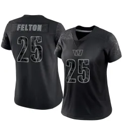 Women's Demetric Felton Washington Commanders No.25 Limited Reflective Jersey - Black