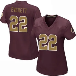 Women's Deshazor Everett Washington Commanders No.22 Game Burgundy Alternate Jersey