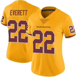 Women's Deshazor Everett Washington Commanders No.22 Limited Color Rush Jersey - Gold