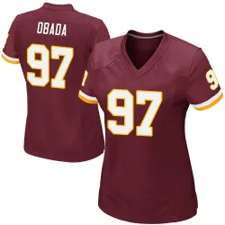 Women's Efe Obada Washington Commanders No.97 Game Burgundy Team Color Jersey