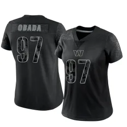 Women's Efe Obada Washington Commanders No.97 Limited Reflective Jersey - Black