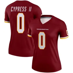 Women's Fentrell Cypress II Washington Commanders No.0 Legend Burgundy Jersey