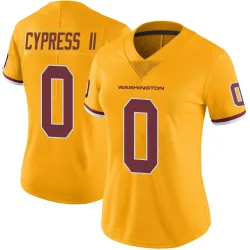Women's Fentrell Cypress II Washington Commanders No.0 Limited Color Rush Jersey - Gold