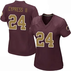 Women's Fentrell Cypress II Washington Commanders No.24 Game Burgundy Alternate Jersey
