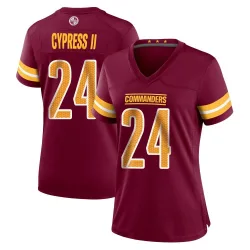 Women's Fentrell Cypress II Washington Commanders No.24 Game Burgundy Jersey