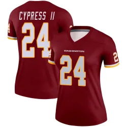 Women's Fentrell Cypress II Washington Commanders No.24 Legend Burgundy Jersey