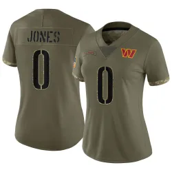 Women's Jacoby Jones Washington Commanders No.0 Limited 2022 Salute To Service Jersey - Olive