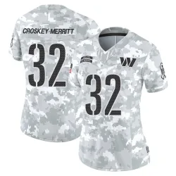 Women's Jacory Croskey-Merritt Washington Commanders No.32 Limited 2024 Salute to Service Jersey - Arctic Camo