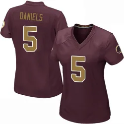 Women's Jayden Daniels Washington Commanders No.5 Game Burgundy Alternate Jersey