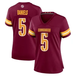 Women's Jayden Daniels Washington Commanders No.5 Game Burgundy Jersey