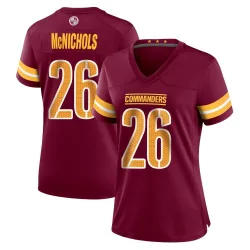 Women's Jeremy McNichols Washington Commanders No.26 Game Burgundy Jersey