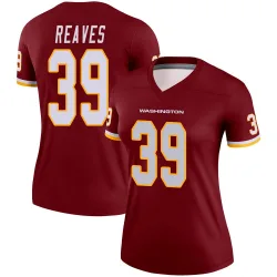 Women's Jeremy Reaves Washington Commanders No.39 Legend Burgundy Jersey