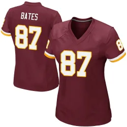 Women's John Bates Washington Commanders No.87 Game Burgundy Team Color Jersey