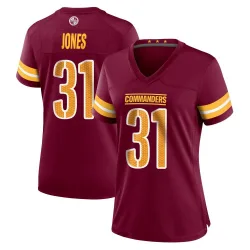 Women's Jonathan Jones Washington Commanders No.31 Game Burgundy Jersey