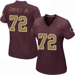 Women's Josh Conerly Jr. Washington Commanders No.72 Game Burgundy Alternate Jersey