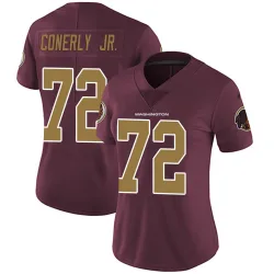 Women's Josh Conerly Jr. Washington Commanders No.72 Limited Burgundy Alternate Vapor Untouchable Jersey
