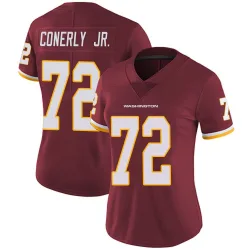 Women's Josh Conerly Jr. Washington Commanders No.72 Limited Burgundy Team Color Vapor Untouchable Jersey