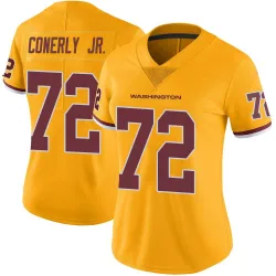 Women's Josh Conerly Jr. Washington Commanders No.72 Limited Color Rush Jersey - Gold
