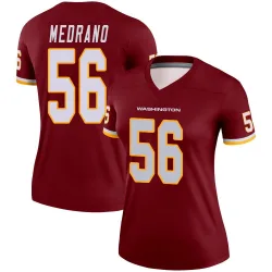 Women's Kain Medrano Washington Commanders No.56 Legend Burgundy Jersey
