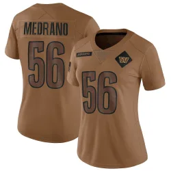 Women's Kain Medrano Washington Commanders No.56 Limited 2023 Salute To Service Jersey - Brown