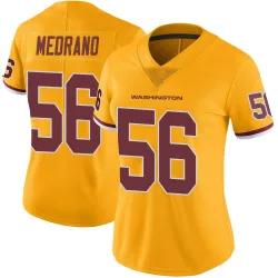 Women's Kain Medrano Washington Commanders No.56 Limited Color Rush Jersey - Gold