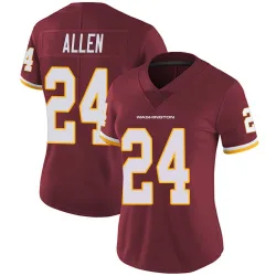 Women's Kazmeir Allen Washington Commanders No.24 Limited Burgundy Team Color Vapor Untouchable Jersey